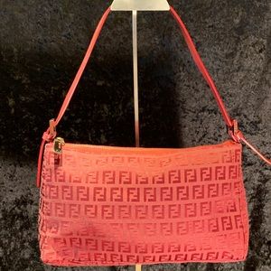 Authentic Fendi Monogram Bag Deep Red Semitracolla